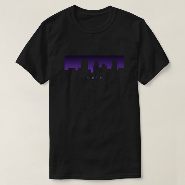 Camiseta T-shirt da skyline MPLS de Minneapolis Minnesota (Frente do Design)