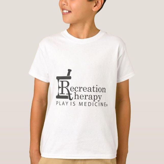 Camiseta T-shirt da terapia da recreação dos miúdos (Frente)
