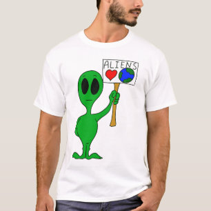 Camiseta T-shirt da terra do amor dos aliens