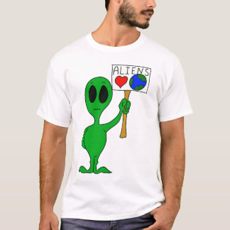 Camiseta T-shirt da terra do amor dos aliens