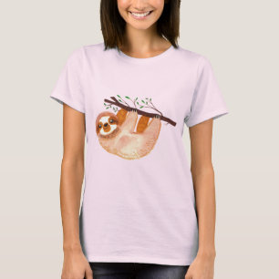 Camiseta T-shirt da tintura do laço da preguiça da aguare