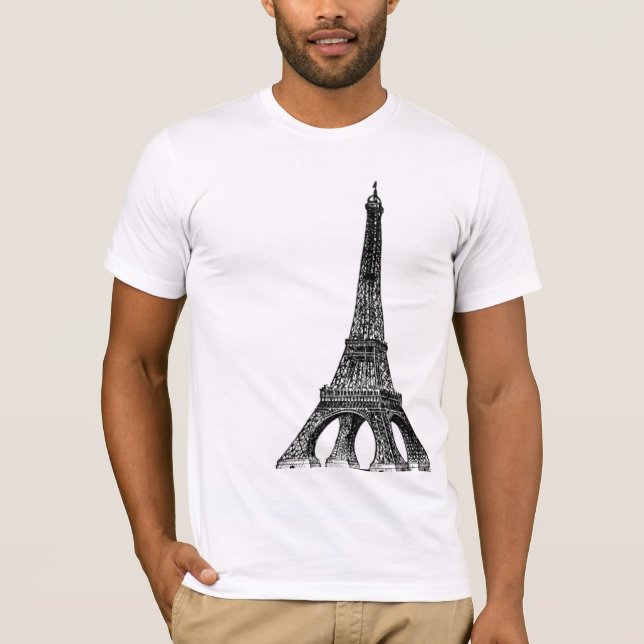 Camiseta T-shirt da torre Eiffel (Frente)