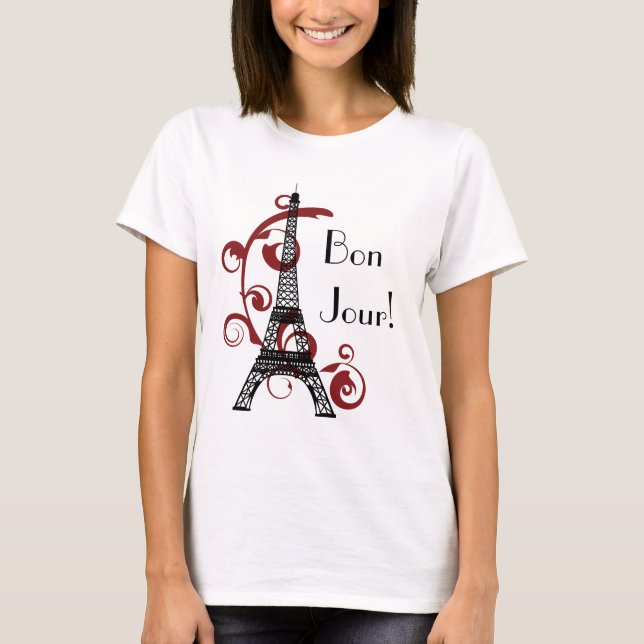 Camiseta T-shirt da torre Eiffel (Frente)