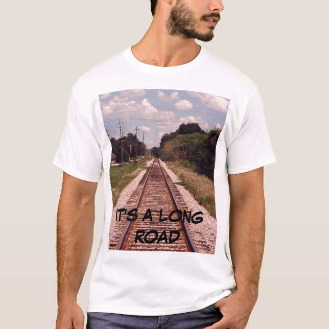 Camiseta T-shirt da trilha de estrada de ferro (Frente)