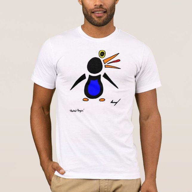 Camiseta T-Shirt da Tripulação de abstrato Penguin (Frente)