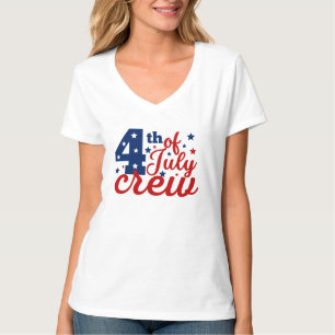 Camiseta T-Shirt Da Tripulação Do Dia 4 De Julho