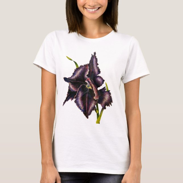 Camiseta T-shirt da tulipa do papagaio (Frente)