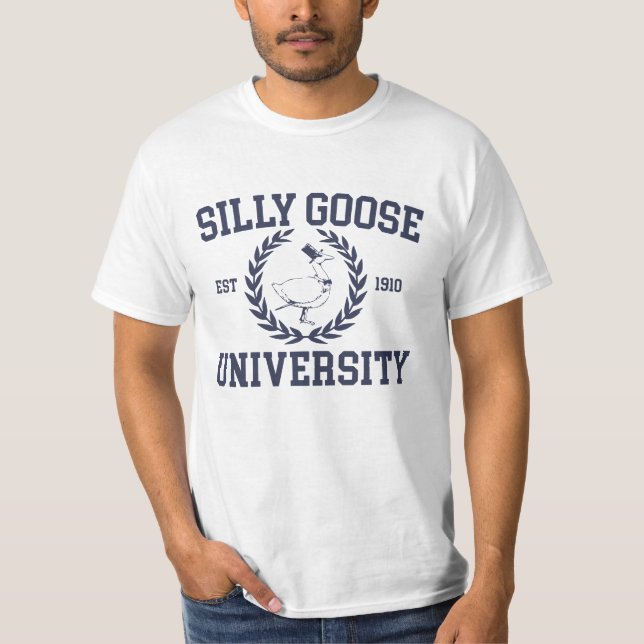 Camiseta T-Shirt Da Universidade De bobo De Ganso (Frente)
