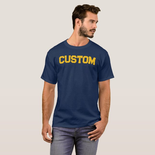 Camiseta T-Shirt da Universidade de Homens Personalizados e (Frente Completa)