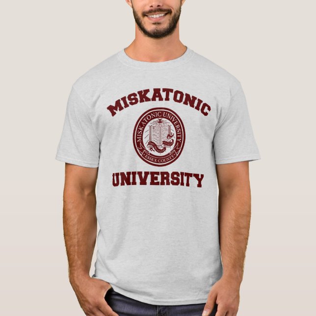 Camiseta T-shirt da universidade de Miskatonic (Frente)