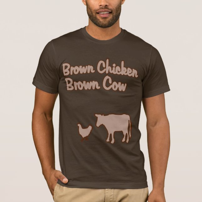 Camiseta T-shirt da vaca de Brown da galinha de Brown (Frente)