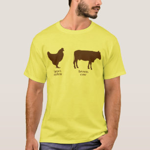 Camiseta T-shirt da vaca de Brown da galinha de Brown