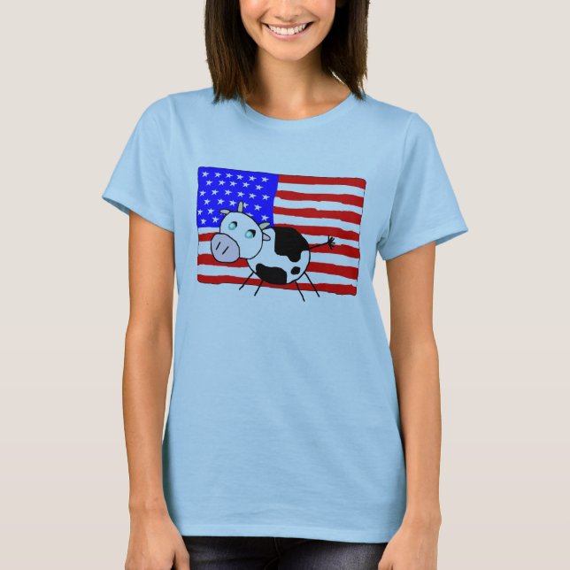 Camiseta T-shirt da vaca dos EUA (Frente)