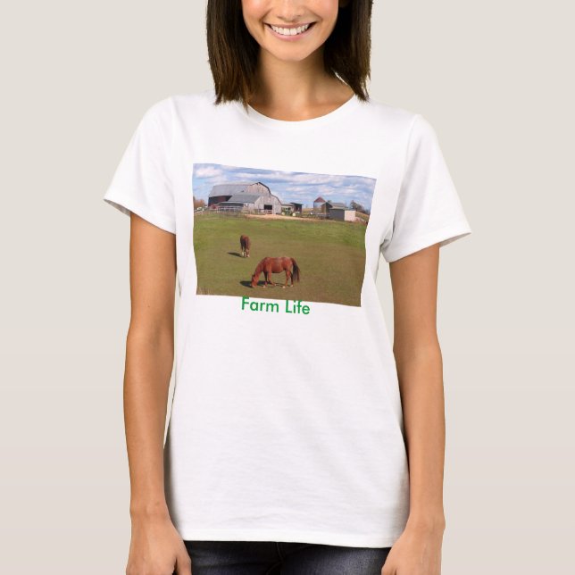 Camiseta T-shirt da vida da fazenda (Frente)