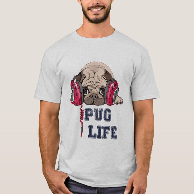 Camiseta T-shirt da vida do Pug (Frente)