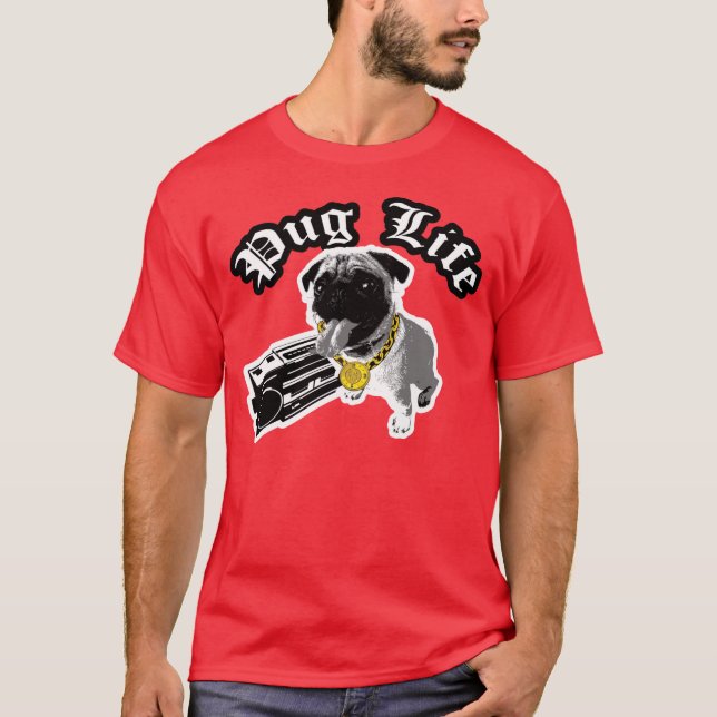 Camiseta T-shirt da vida do Pug (Frente)