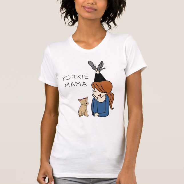 Camiseta T-Shirt da Yorkie Mama Personalizada (Frente)