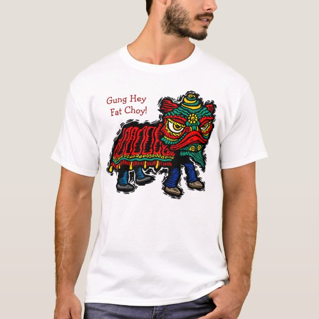 Camiseta T-Shirt Dançer de Leão Chinês (Frente)
