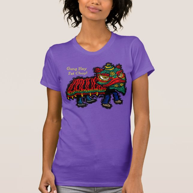 Camiseta T-Shirt Dançer de Leão Chinês (Frente)