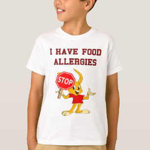 Camiseta T-shirt das alergias de comida de StopBunny do