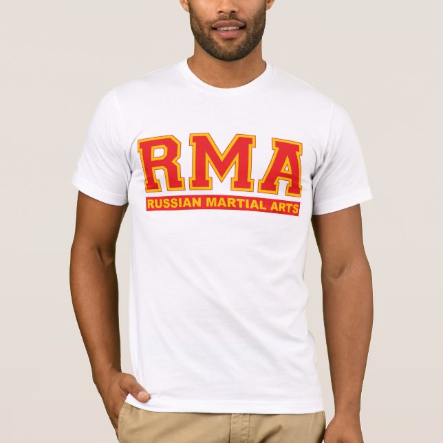 Camiseta T-shirt das artes marciais do russo de RMA (Frente)