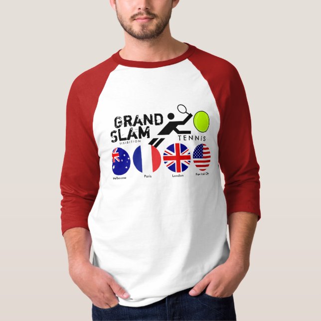 Camiseta T-shirt das bandeiras 2 do grand slam quatro do (Frente)