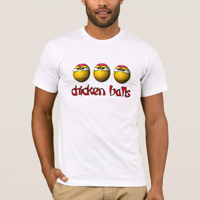 Camiseta T-shirt das bolas da galinha (Frente)