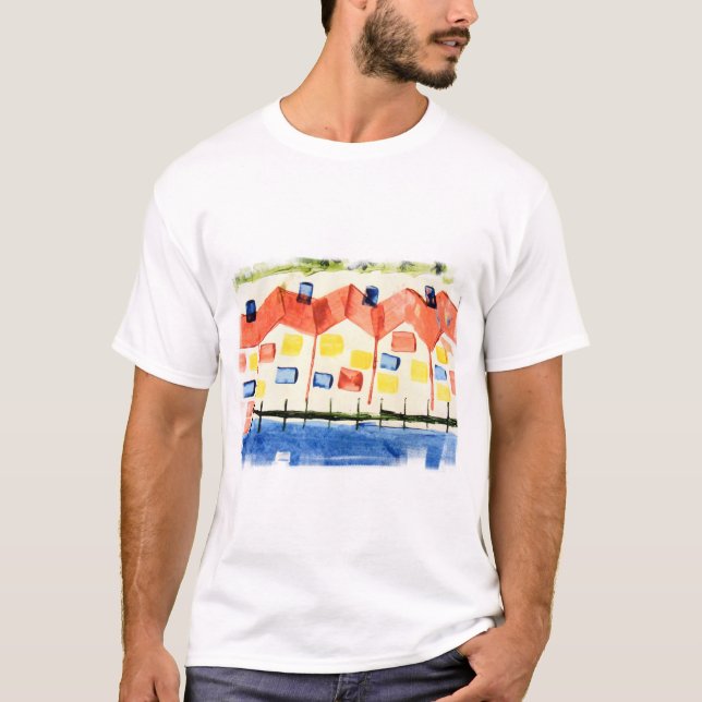 Camiseta T-shirt das casas de praia da ilha do Dauphin (Frente)