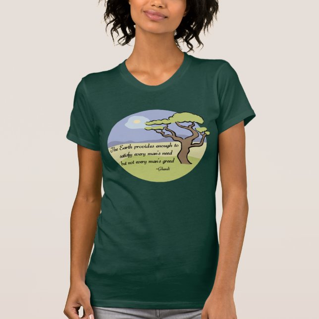 Camiseta T-shirt das citações da terra de Gandhi (Frente)