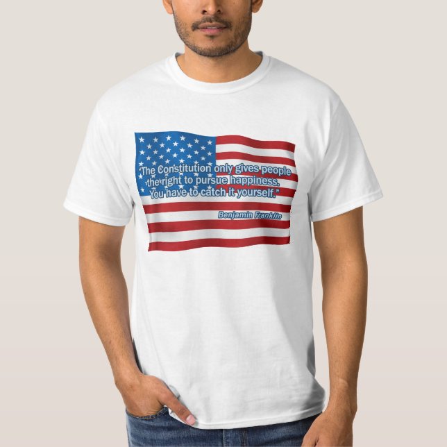 Camiseta T-shirt das citações de Benjamin Franklin (Frente)