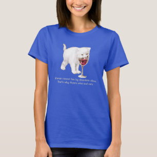 Camiseta T-shirt das citações do amante do vinho e do gat