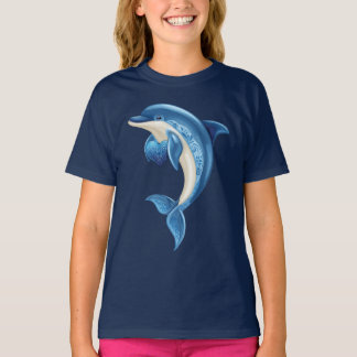 Camiseta T-Shirt das Crianças de Golfinhos Sorrindo