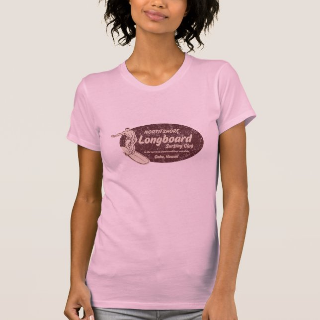 Camiseta T-Shirt das Damas de Surfe do Clube (Frente)