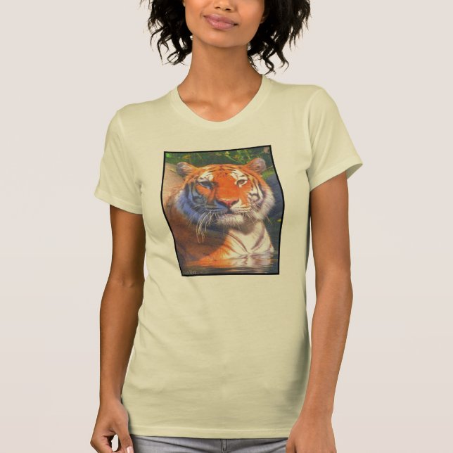 Camiseta T-shirt das Damas de Tigre Siberianas (Frente)