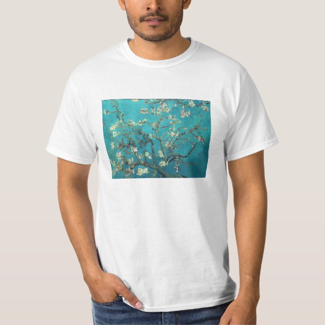 Camiseta T-shirt das flores da amêndoa de Van Gogh (Frente)