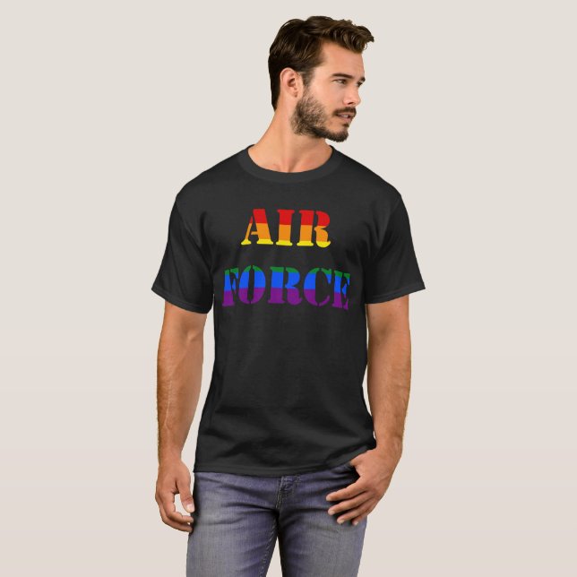 Camiseta T-shirt das forças armadas do arco-íris LGBT da (Frente Completa)