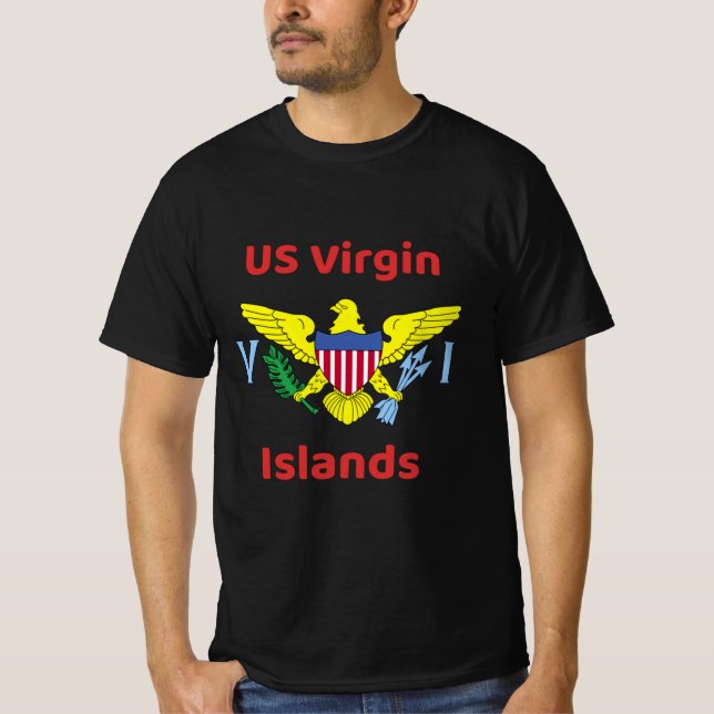 Camiseta T-Shirt das Ilhas Virgens dos EUA (Frente)