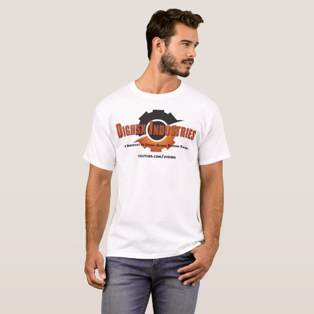 Camiseta T-shirt das indústrias de Dighsx (Frente Completa)