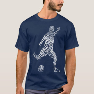 Camiseta T-shirt das línguas do futebol do impressão da