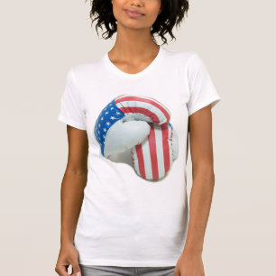 Camiseta T-shirt das luvas de encaixotamento da bandeira