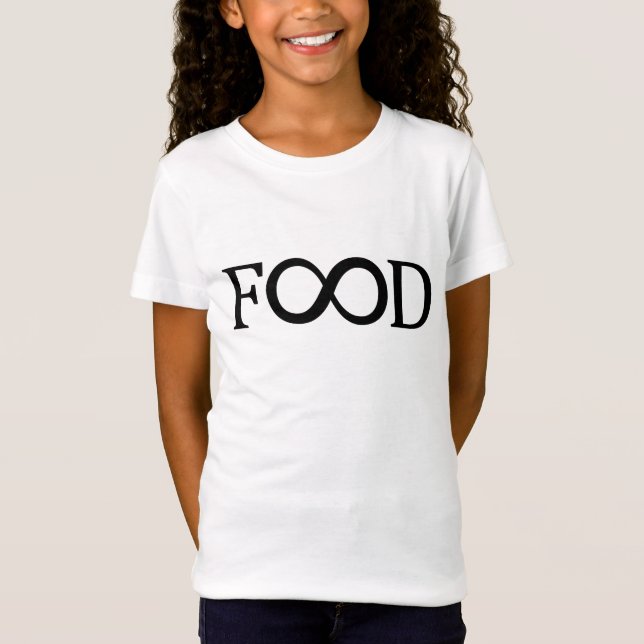 Camiseta T-shirt das meninas da comida da infinidade (Frente)