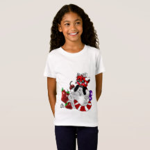 T-shirt das meninas da panda vermelha do Sweety