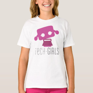 Camiseta T-shirt das meninas da tecnologia com ponto roxo