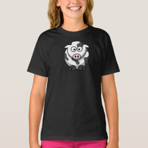 Camiseta T-shirt das meninas da vaca dos desenhos animados