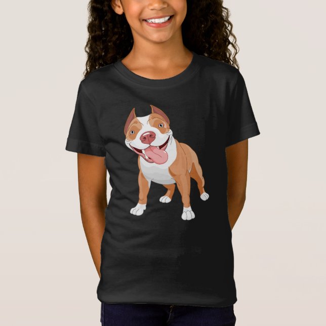 Camiseta T-shirt das meninas do pitbull (Frente)