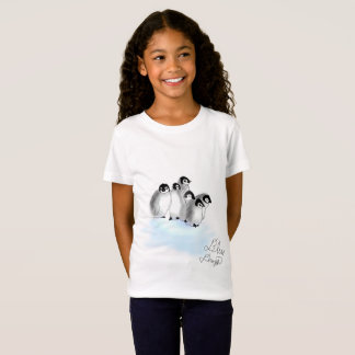 Camiseta T-shirt das meninas dos pinguins do bebê