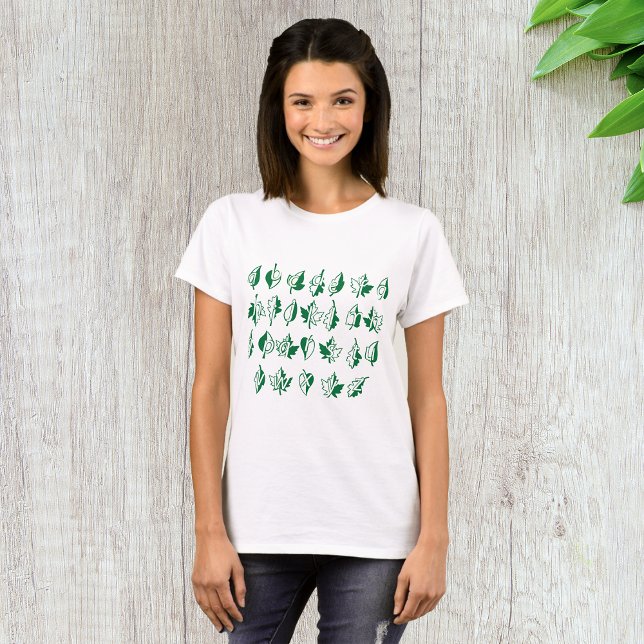 Camiseta T-Shirt das Mulheres de Alfabeto Verde (Criador carregado)