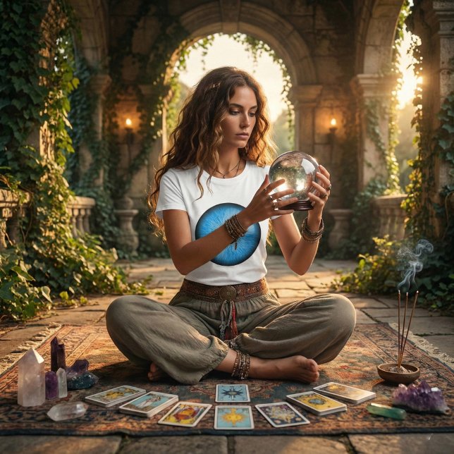 Camiseta T-Shirt das Mulheres de Olho Azul (Criador carregado)