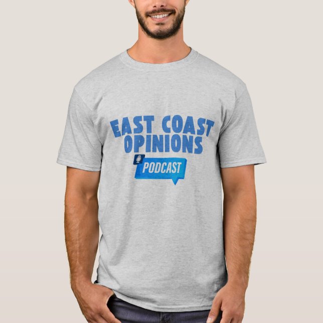 Camiseta T-shirt das Opiniões da Costa Leste (Frente)