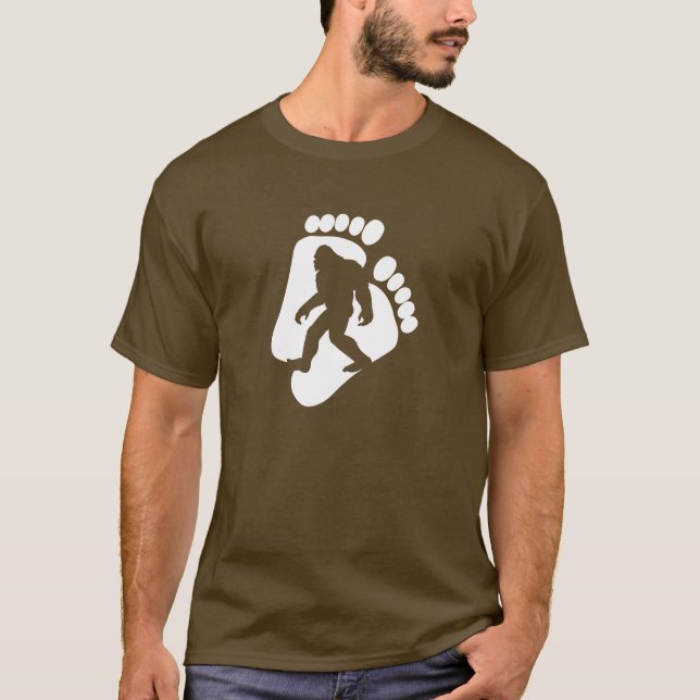 Camiseta T-shirt das pegadas de Squatch (Frente)